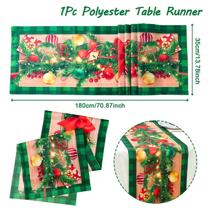Christmas Table Runner Cloth – Merry Christmas Home Decoration Tablecloth Xmas Ornament