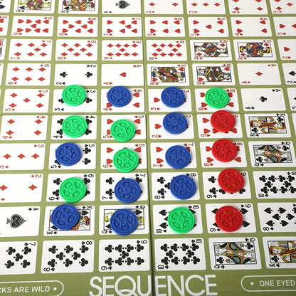 Sequence Strategy Game – Large Board, 2–12 Players, Family & Party Game