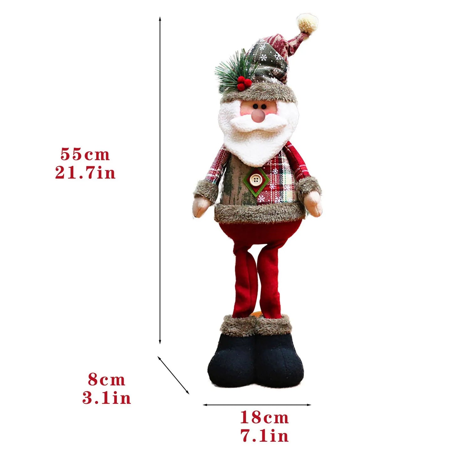 Christmas Doll Standing Figurine – Merry Xmas Home Holiday Decoration 50 cm