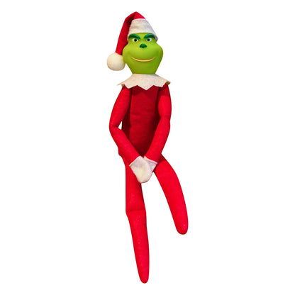 The Grinch Elf on the Shelf Poseable Plush Doll | Christmas Home Decoration & Holiday Gift