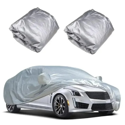 Outdoor Car Cover Silver Dacron – Universal Sedan, UV, Snow, Sun, Dust & Waterproof Protection