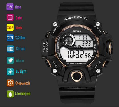 Men's/Miltary Sports Electronic Waterproof Digital Wristwatch