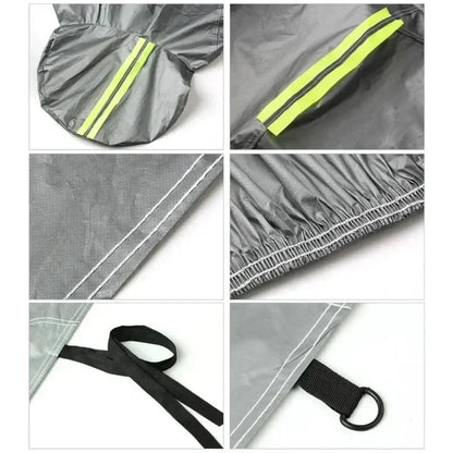 Outdoor Car Cover Silver Dacron – Universal Sedan, UV, Snow, Sun, Dust & Waterproof Protection