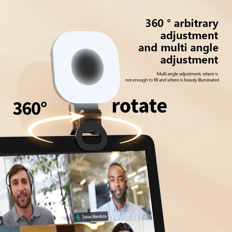 Portable Beauty Fill Light Pocket LED Selfie Light with Clip for Live Streaming & Photos