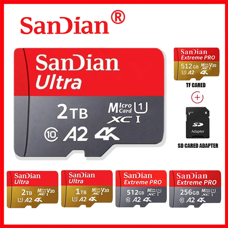SanDian Ultra MicroSD Card – High-Speed V10 Memory Card 2TB/1TB/512GB/256GB