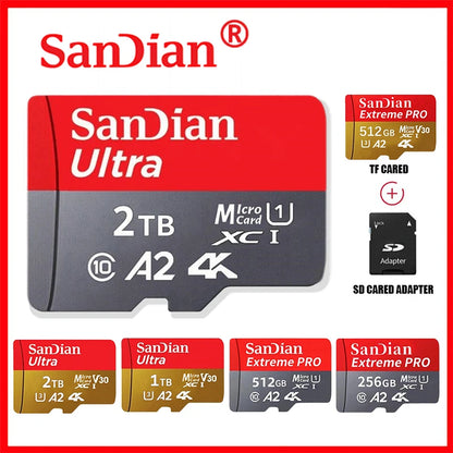 SanDian Ultra MicroSD Card – High-Speed V10 Memory Card 2TB/1TB/512GB/256GB