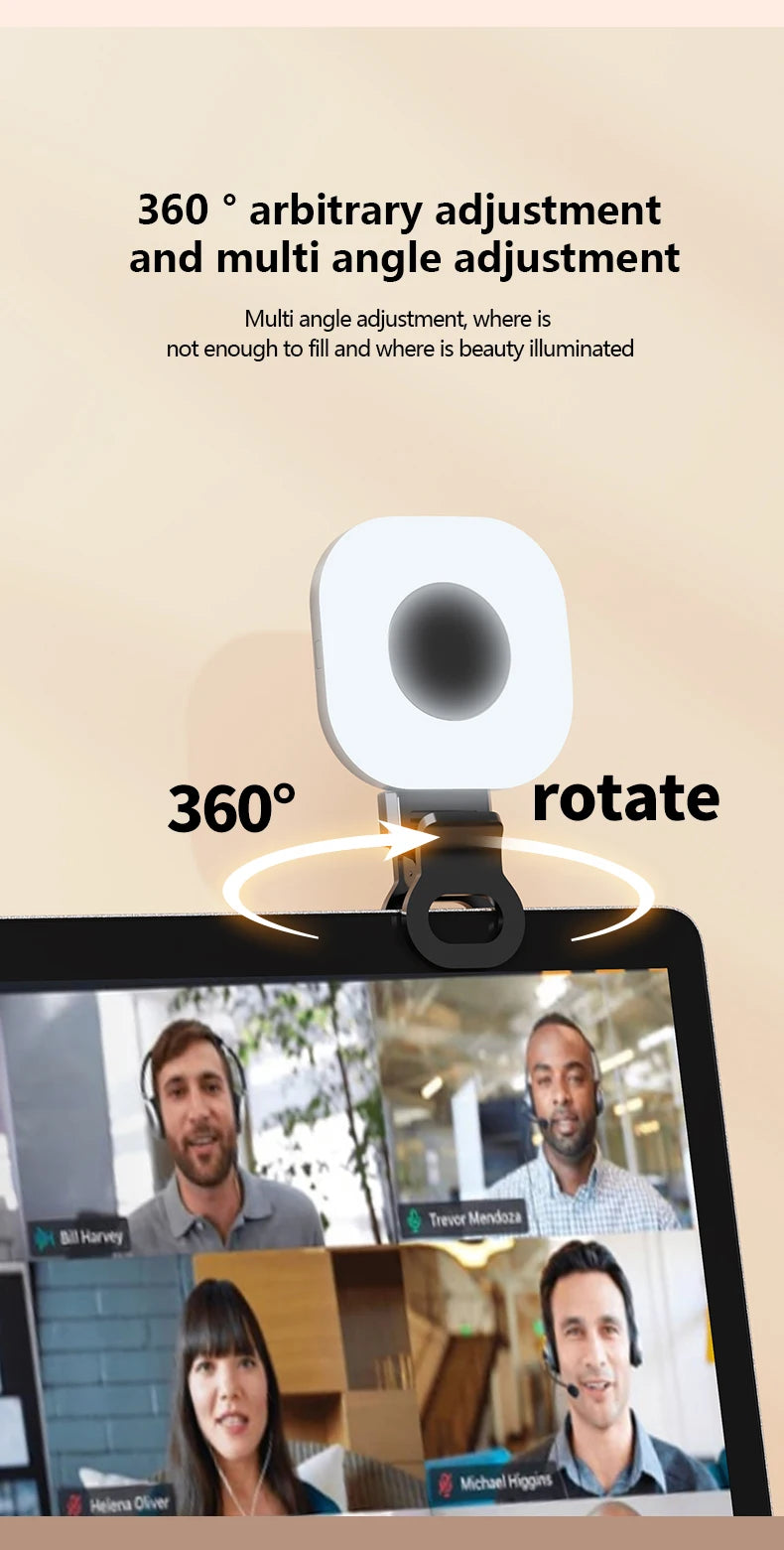 Portable Beauty Fill Light Pocket LED Selfie Light with Clip for Live Streaming & Photos