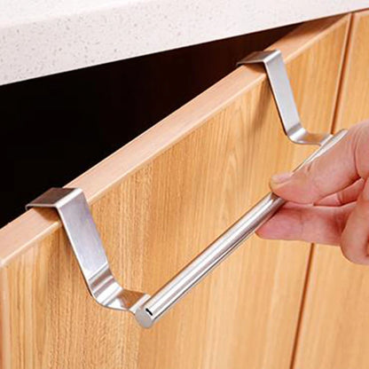 Kitchen Cabinet Door Towel Bar Stainless Steel Punch-free Hooks