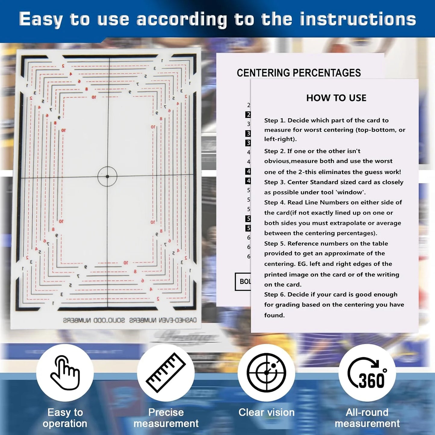 2 Sets Collectible Card Grading Centering Tool Kit