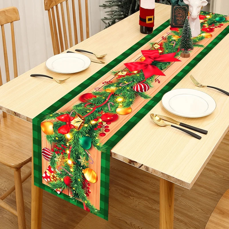 Christmas Table Runner Cloth – Merry Christmas Home Decoration Tablecloth Xmas Ornament
