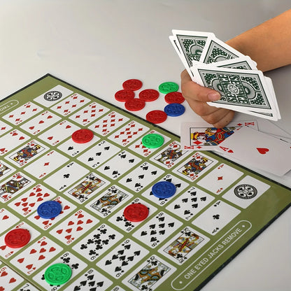 Sequence Strategy Game – Large Board, 2–12 Players, Family & Party Game