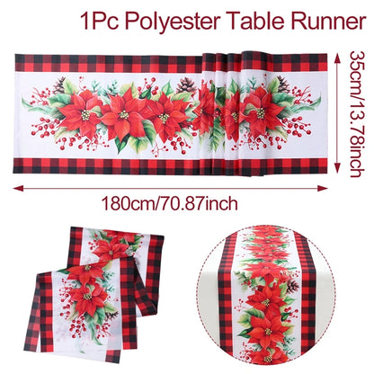 Christmas Table Runner Cloth – Merry Christmas Home Decoration Tablecloth Xmas Ornament