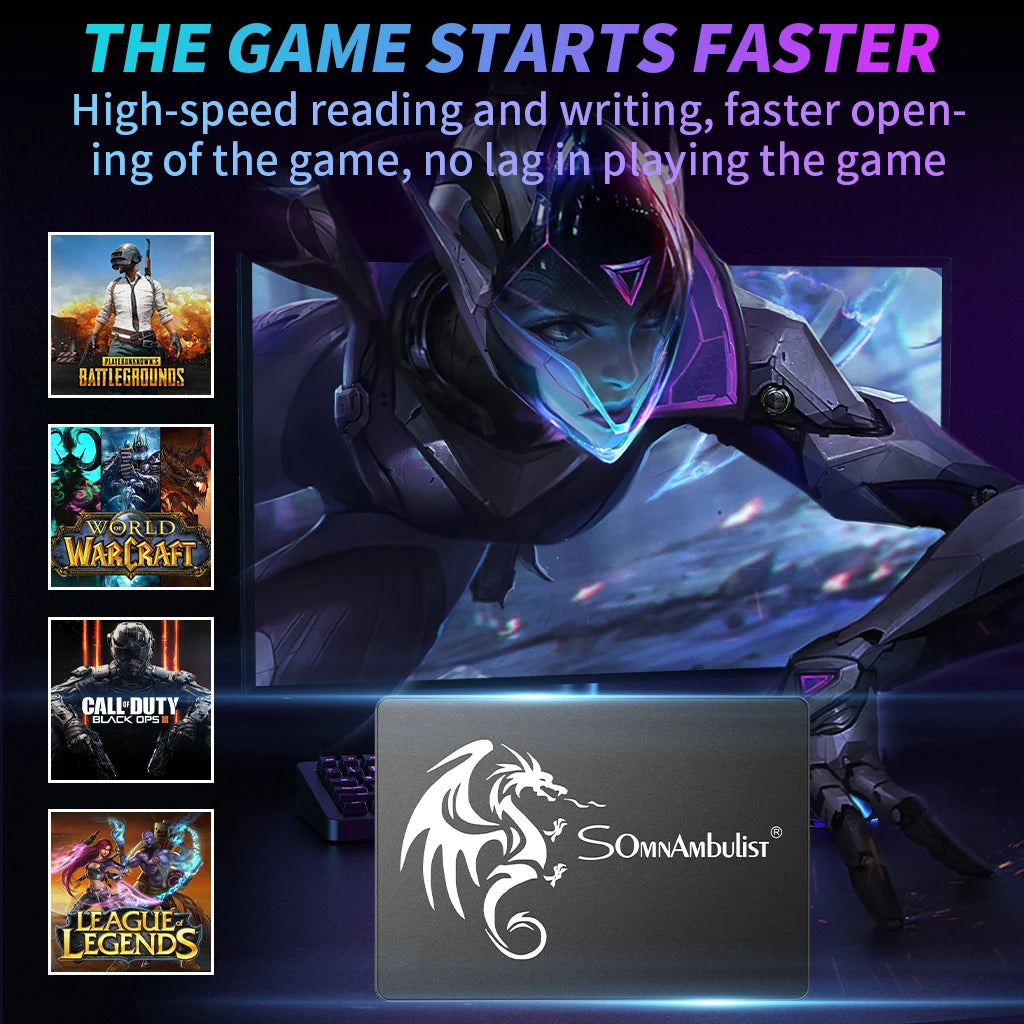 Somnambulist SATA3 2.5″ Solid State Drive — Multiple Capacity Options (120GB / 240GB / 256GB / 480GB / 512GB)