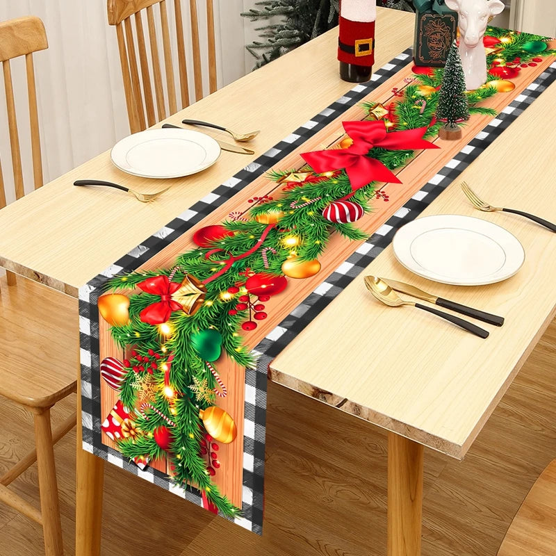 Christmas Table Runner Cloth – Merry Christmas Home Decoration Tablecloth Xmas Ornament