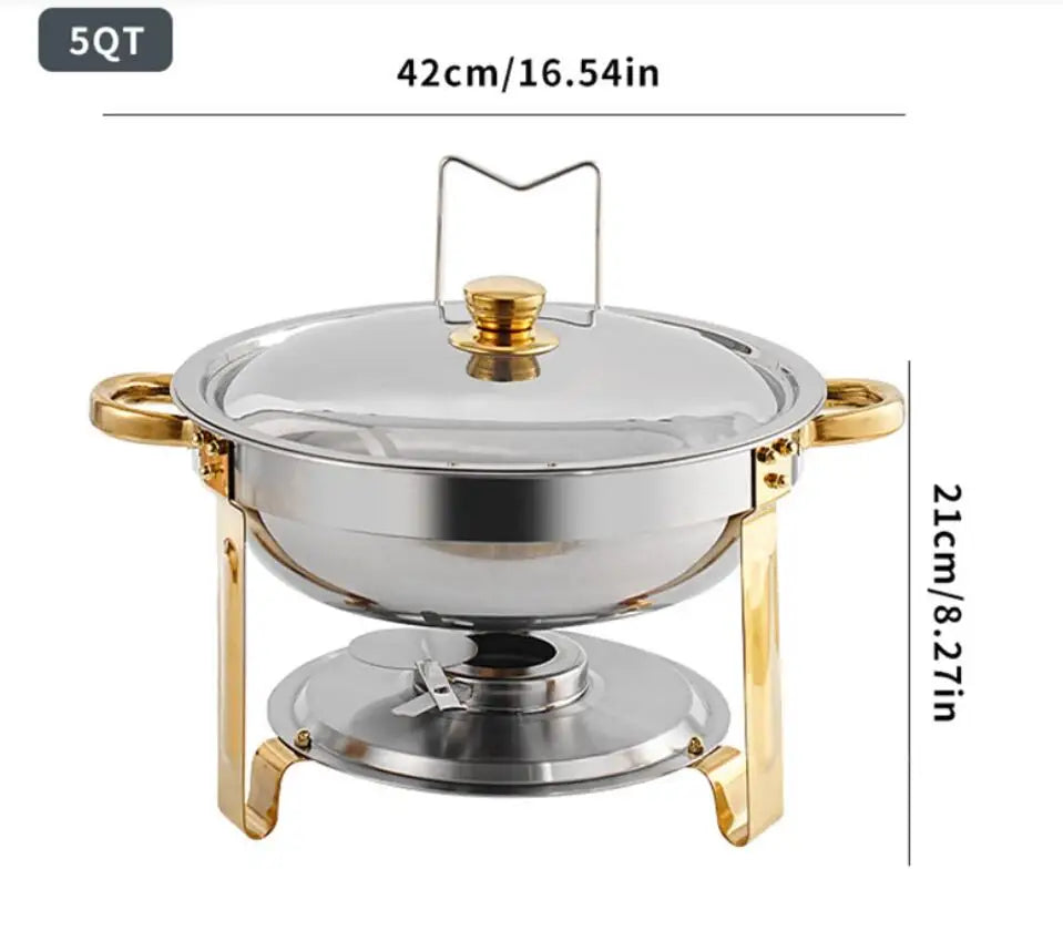 4-Pack Stainless Steel Chafing Dish Buffet Set – Full-Size Pans with Lids for Parties