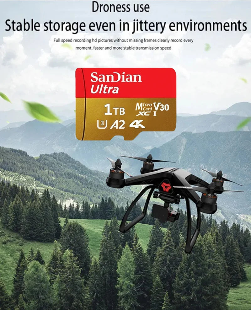 SanDian Ultra MicroSD Card – High-Speed V10 Memory Card 2TB/1TB/512GB/256GB