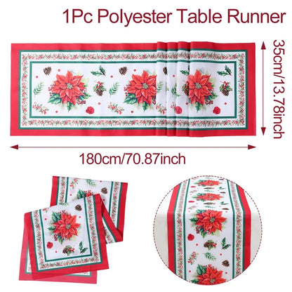 Christmas Table Runner Cloth – Merry Christmas Home Decoration Tablecloth Xmas Ornament