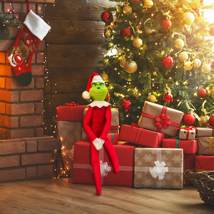 The Grinch Elf on the Shelf Poseable Plush Doll | Christmas Home Decoration & Holiday Gift