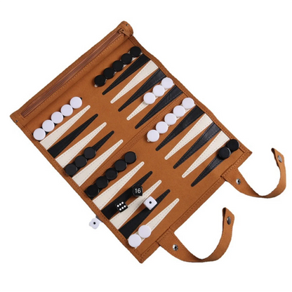 Portable Roll Up Classic Backgammon Board Game Set