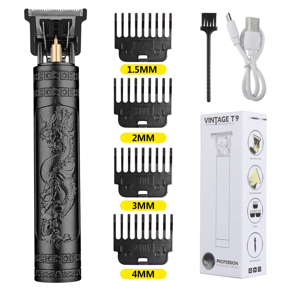 Rechargeable Electric Shaver Retro Haircutting Set Trimmer Men's Aluminum Single Blade
