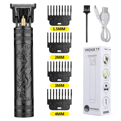 Rechargeable Electric Shaver Retro Haircutting Set Trimmer Men's Aluminum Single Blade