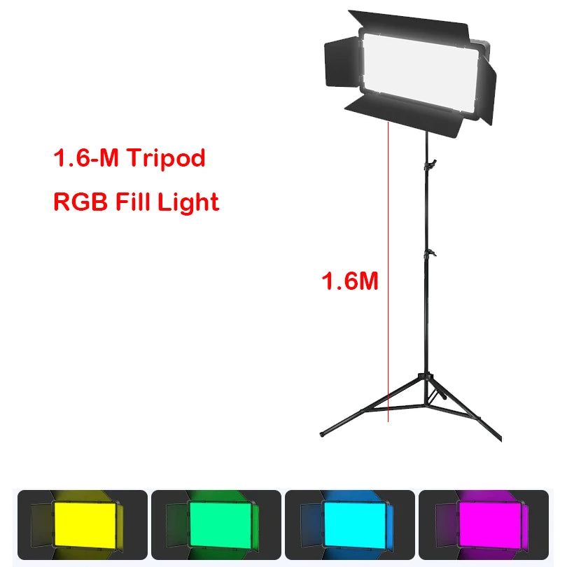 RGB LED Photo Light Portable Bi-Color 3200K-5600K Video Lamp with Built-in Battery