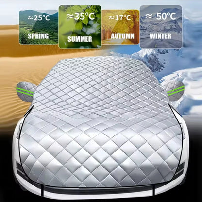 Car Rain Cover & Hail Protector – Waterproof Anti-UV 5-Layer Grid Design Hook Installation