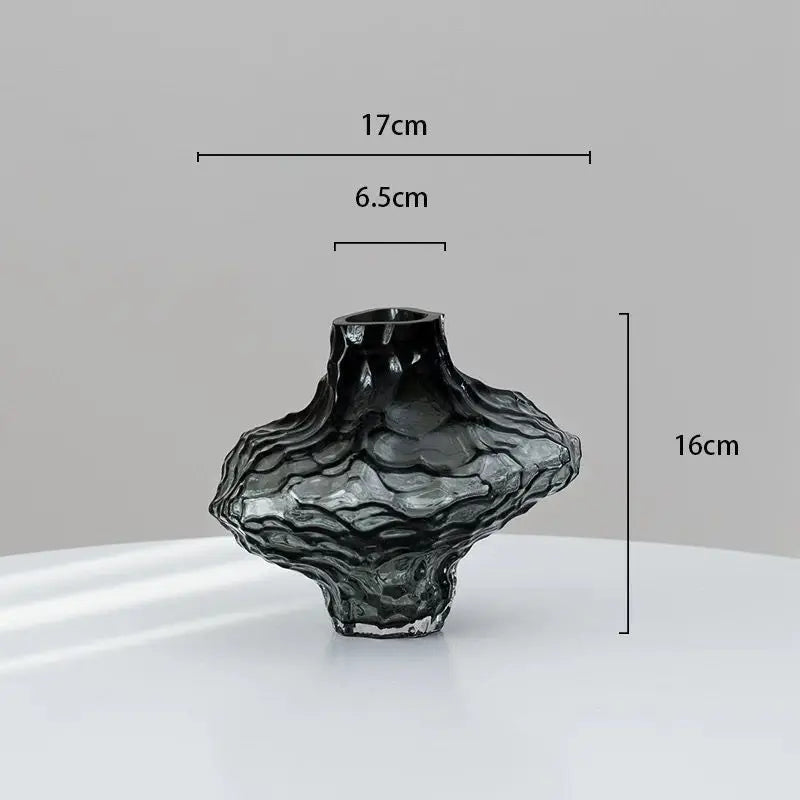 Vase in The Ancient Style Canyon Glass Thickened Creative Senior Sense of Home Decoration Valley Flower