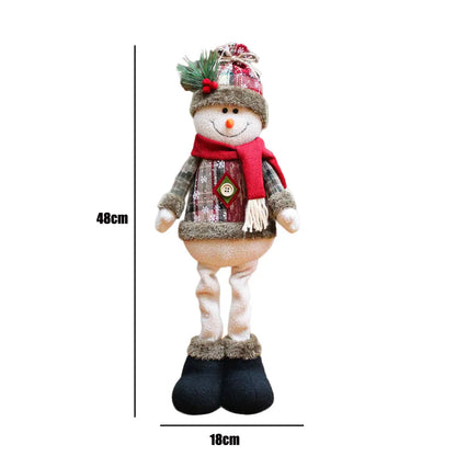 3 Pack Extendable Christmas Plush Dolls | Standing Santa, Snowman & Reindeer Figures