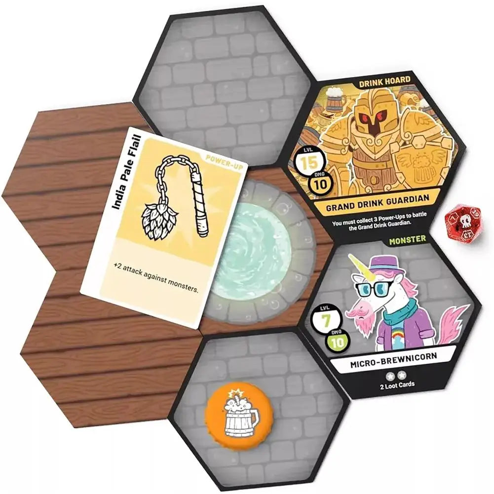 Heroes of Barcadia Board Game – Adult Party Strategy Game Tile-Based Dungeon & Drinking Adventure