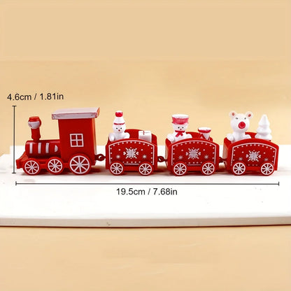 4‑Piece Christmas Plastic Train Ornament Set – Xmas Home Decoration & Kids Gift