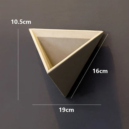 Modern Cement Wall Vase Planter – Decorative Hanging Indoor Flower Pot