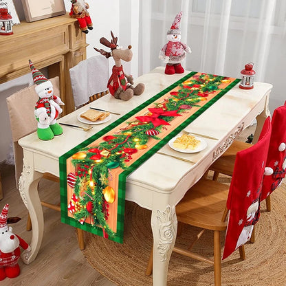 Christmas Table Runner Cloth – Merry Christmas Home Decoration Tablecloth Xmas Ornament