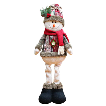 3 Pack Extendable Christmas Plush Dolls | Standing Santa, Snowman & Reindeer Figures