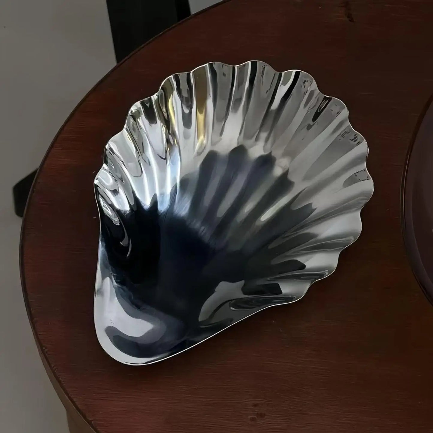 Stainless Steel Shell Plate – Fruit, Snack, Dessert & Cheese Dish, European Style