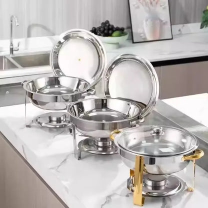 2-Pack 5QT Stainless Steel Chafing Dish Buffet Set – Catering Warmer with Lid & Pan
