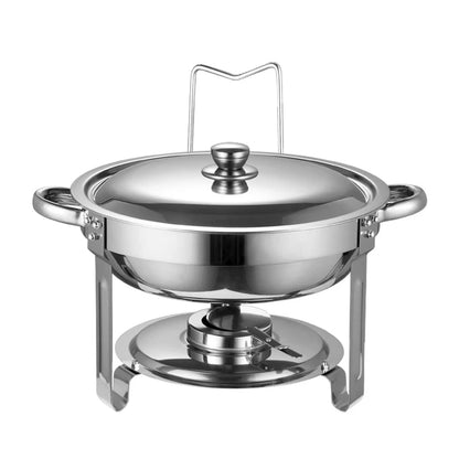 5QT Stainless Steel Chafing Dish Buffet Set – Round with Lid & Warmers for Party