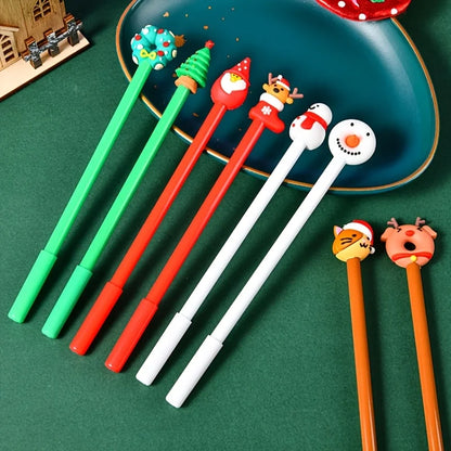 12pcs Kawaii Christmas Gel Pens 0.5mm Black Ink Cute Holiday Stationery Gift