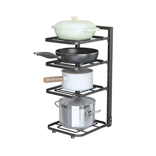 Kitchen Multi-Tier Stainless Steel Pot Rack Under Sink Storage Space Saver