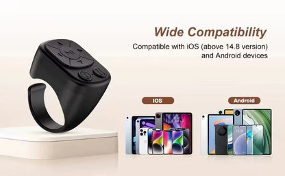 Bluetooth Scrolling Ring Remote – Magnetic Page‑Turner for TikTok, Reading & Video (iOS / Android)