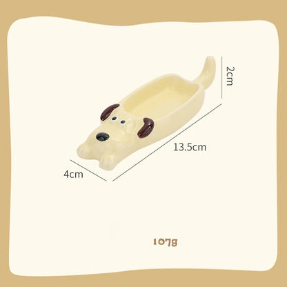 Cute Pet Cartoon Ceramic Gravy Boat – Japanese Style Rabbit & Dog Porcelain Dish