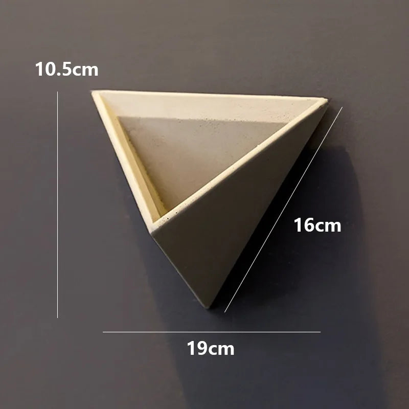 Modern Cement Wall Vase Planter – Decorative Hanging Indoor Flower Pot