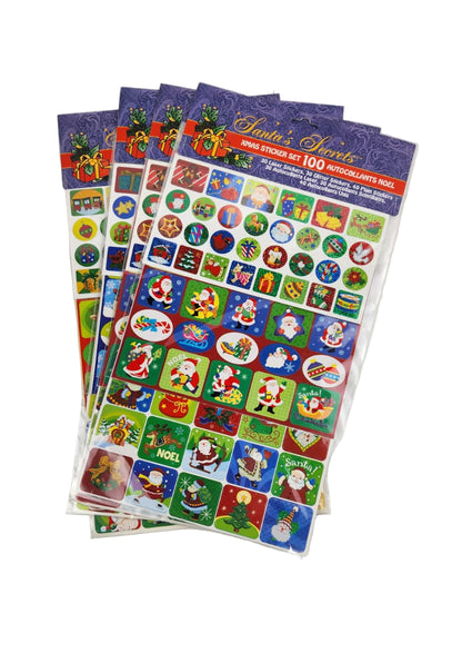 Lot of 4 Packs of 100 Santa's Secrets Christmas Sticker Sets | Kids Holiday Stickers