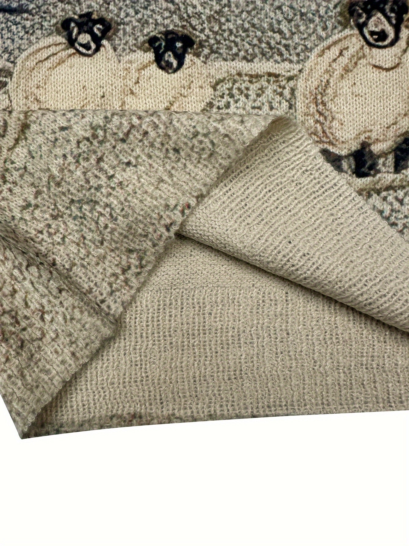 Women's Lightweight Sweater All-Over Pastoral Print with Sheep Long Sleeve Round Neck Pullover Casual Design